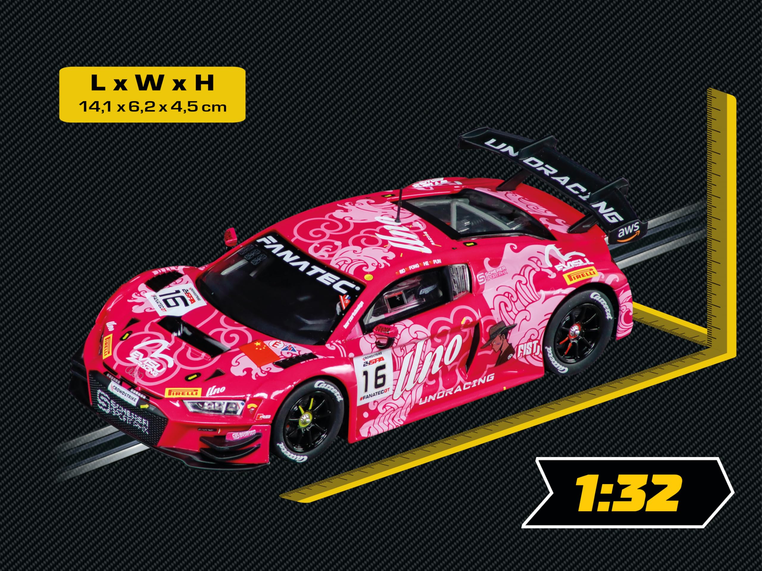 Amazon.com: Carrera 32074 Audi R8 LMS GT3 evo II Uno Racing Team
